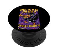 Pelican Party Zydeco Mardi Gras Music Bird PopSockets Adhesive PopGrip