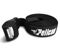 Pelican Roof Rack Tie Down Deluxe Strap with Buckle Bumper - For Kayaks, Canoes, Surfboards and Paddle Boards - 15 Feet - PS1955, Black