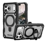 Pelican Shield iPhone 17 Pro Max Case [Compatible with MagSafe] Rugged Phone Case w/ 24ft Military-Grade Drop Protection - Heavy Duty Phone Cover with Built-in Stand for iPhone 17 Pro Max - Smoke