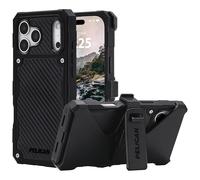Pelican Shield iPhone 17 Pro Max Case [Compatible with MagSafe] Rugged Phone Case w/ 24ft Military-Grade Drop Protection - Heavy Duty Phone Cover w/Belt Clip Holster for iPhone 17 Pro Max - Carbon