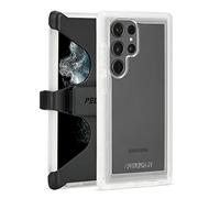 Pelican Voyager - Samsung Galaxy S23 Ultra Case [6.8"] [18ft MIL-STD Drop Protection] [Wireless Charging] Phone Case for Samsung Galaxy S23 Ultra w/Belt Clip Holster Phone Stand - Anti Yellow - Clear