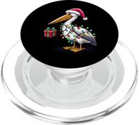Pelican Wearing Santa Hat Holding A Present Box Xmas Lover PopSockets PopGrip for MagSafe