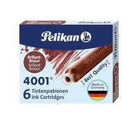 Pelikan 311928 Ink Cartridge 4001, Brown, 6 Cartridges in a Folding Box
