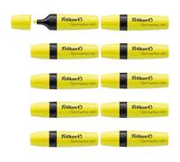 Pelikan 490 Highlighters, Neon Yellow, Water-Based Ink, Exam & Study Highlighters with Chisel Tip, Pack of 10 in box