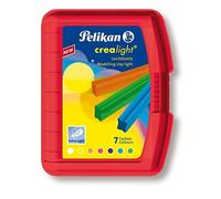 Pelikan 621003 Creal Light Lightweight Dough in 7 Colours in Red Plastic Box