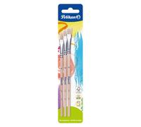 Pelikan 700375 Bristle Brush Type 613F 3 Sizes 8, 10 and 12 Pack of 3 Bristle Br