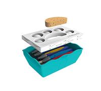 Pelikan 816977 Kreativfabrik Large Painting Accessory Set Including 5 Griffix Brushes and 5 Tempera Tubes, 1 Piece, Blue