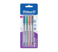 Pelikan Ball Stick Super Soft 4 Pieces Sliding Ink, Blue, Green, Red, Black