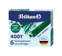 Pelikan Cartridge for 4001 TP / 6 Pelikan Fountain Pens - Green - 0PK300087 (Pack of 6)