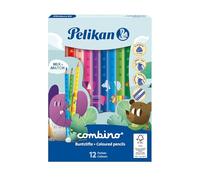 Pelikan 810401 Combino Children’s Learning to Write Pencil, Pink 12 coloured pencils 12 Stifte combino