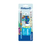Pelikan Combino School Set, Ergonomic Triangle Pencil B, Eraser, Double Hole Sharpener, 1 Piece, Blue