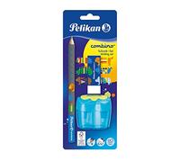 Pelikan Combino School Set, Ergonomic Triangular Graphite Pencil B, AL20 Rubber, Double Hole Sharpener, Assorted Colors, Made in Germany, 1 piece