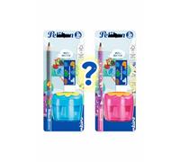 Pelikan Combino School Set, Ergonomic Triangular Graphite Pencil B, AL20 Rubber, Double Hole Sharpener, Assorted Colors, Made in Germany, 1 piece