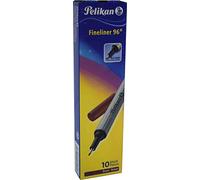 Pelikan Fineliner 96® Blue, Pack of 10, Metal-clad Nib, 0.4mm Line Width, Modern Ergonomic, Made in Germany
