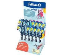 PELIKAN griffix Schulschere, rund, Thekendisplay mit Softgriff für komfortables Schneiden, mit Namensschild - 1 Piece (605397) Brand