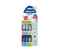 Pelikan Griffix Set of 3 Brushes with 2 Bristle Brushes (Size 12, Size 6) and 1 Hair Brush (Size 6) with Brush Tape