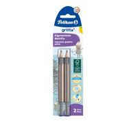 Pelikan Griffix Pencil - Triangular Wooden, B Thickness - Pack of 2 in Folding Box
