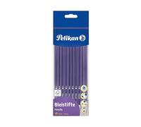 Pelikan HB Pencils with Erasers, FSC-Certified Wood, Hexagonal Graphite Pencils for Writing & Drawing, Pack of 10