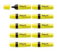 Pelikan Highlighters, Box of 10 Neon Yellow, Chisel Tip Quick Drying Water-Based Markers, Exam, Study & Office Highlighting