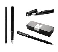 Pelikan Ineo® Elements Fountain Pen and Ballpoint Pen with Engraving, Gift Premium Pen, Gift Box, Blue Refill, Personalised Gift, Engraved Name, Birthday (Black)