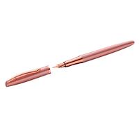 Pelikan Jazz Noble 821698 Fountain Pen Rose (Pink) for Right-Handed and Left-Handed Users, Elegant Metal Cartridge Fountain Pen, Medium Nib in Folding Box