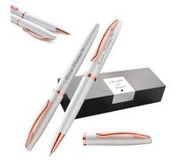 Pelikan Jazz Noble Elegance K/R36 Ballpoint Pen and Rollerball Pen with Engraving Gift - Unique Pens with Name - Personalised Gifts (Mother of Pearl White)