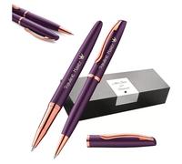 Pelikan Jazz Noble Elegance K/R36 Ballpoint Pen and Rollerball Pen with Engraving Gift - Unique Pens with Name - Personalised Gifts (Viola)