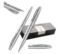 Pelikan Jazz Noble Elegance K/R36 Ballpoint Pen and Rollerball Pen with Engraving Gift - Unique Pens with Name - Personalised Gifts (Silver)