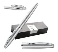 Pelikan Jazz Noble Elegance K36 Rollerball Pen with Engraving Gift - Unique Pens with Name - Personalised Gifts - Ballpoint Pen Personalised (Silver)