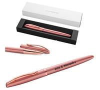 Pelikan Jazz Noble Elegance R36 Rollerball Pen with Engraving Gift Case - Unique Pens with Name - Personalised Gifts - Ballpoint Pen Personalised (Pink Rose)