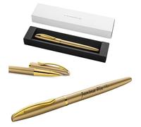 Pelikan Jazz Noble Elegance R36 Rollerball Pen with Engraving Gift Case - Unique Pens with Name - Personalised Gifts - Ballpoint Pen Personalised (Gold Yellow)