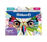 Pelikan Signal Highlighters Pack of 16 Assorted Colours in Folding Box with Owl Print