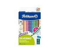 Pelikan Silverino 12 Piece Triangular Thick Colouring Pencils Set 12 Colours Colouring Pencils with Grip and Triangular Barrel