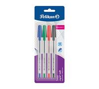 Pelikan - Stick Super Soft - Ballpoint Pen - 4 Pieces - Mixed Colors - For School and Office - Sliding Ink - Made in Germany
