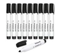 Pelikan Whiteboard Marker Pens 741, Black, 2 mm Bullet Tip, Refillable Dry Erase Markers with Cap-Off Ink, Pack of 10