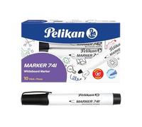Pelikan - Whiteboard Marker Pens 741, Black, Bullet Tip, Pack of 10