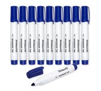 Pelikan Whiteboard Marker Pens 741, Blue, 2 mm Bullet Tip, Refillable Dry Erase Markers with Cap-Off Ink, Pack of 10