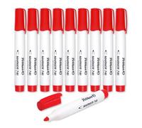 Pelikan Whiteboard Marker Pens 741, Red, 2 mm Bullet Tip, Refillable Dry Erase Markers with Cap-Off Ink, Pack of 10