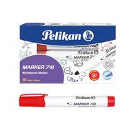 Pelikan - Whiteboard Marker Pens 741, Red, Bullet Tip, Pack of 10