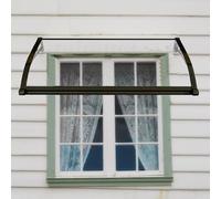 Pelina Entrance Door Awning Aluminum Bracket Polycarbonate Canopy Window Shade with Gutter Self-Cleaning & Quiet Design (W60xL120cm)