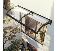Pelina Transparent Canopy for Doors & Entrances - Durable Polycarbonate Awning with Aluminum Bracket Curved Design for Outdoor Use Balconies W100xL120cm/39.4x47.2in