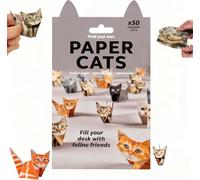 Pelinuar DIY Paper Cats,50 Sheets DIY Origami Paper to Fold Cute Cat Figures,Fun 3D Papers Dog & cat & Dinosaur Models, Creative Origami Animal Craft Kit,Desk Decoration & Gift for Cats Lovers (Cat)
