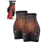Pelinuar Ion Fat Burning Tummy Control & Detox Bodysuit,Ion Detox Shaping Shorts,Ice Silk Ion Fiber Repair Shaping Shorts,Body Shaper Underwear for Women (Black, 2 Pcs)
