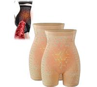 Pelinuar Ion Fat Burning Tummy Control & Detox Bodysuit,Ion Detox Shaping Shorts,Ice Silk Ion Fiber Repair Shaping Shorts,Body Shaper Underwear for Women (Skin, 2 Pcs)