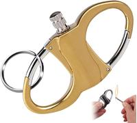 Pelinuar Metal Keychain Lighter,2025 New Lighter Key Chain,Fire Starter Key Ring, Permanent Match Keychain, Novelty Metal Match Keychains, Mini Waterproof Lighters for Outdoor Car and Home (Gold)