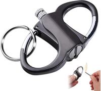 Pelinuar Metal Keychain Lighter,2025 New Lighter Key Chain,Fire Starter Key Ring, Permanent Match Keychain, Novelty Metal Match Keychains, Mini Waterproof Lighters for Outdoor Car and Home (Black)