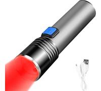 Pelinuar Multifunction 670nM USB Deep Red Light LED Flashlight,Against Deteriorating Eyesight Torch,Portable Handheld Red Light,Specially Designed for Night Activties,Waterproof,Portable,Rechargeable