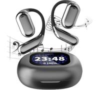 Pelinuar Over The Ear Earbuds Xp2,Wireless Open Ear Bluetooth Earbuds, Erazer True Wireless Open Ear Earbuds Bluetooth 5.4,Intelligent Touch Screen Open Bluetooth Earphones,LED Display (Black)