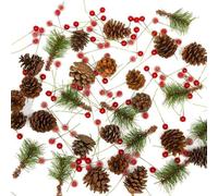 Pelle & Sol 130 Piece Christmas Crafts Realistic Pine Cones & Berry Accessory in Green | Size: 1 Pack Pelle & Sol Green 1 Pack