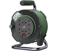 Pelle & Sol 15M Cable Reel Extension Lead 4 Socket Heavy-Duty Power Cable For Home, Garden, And Workshop
